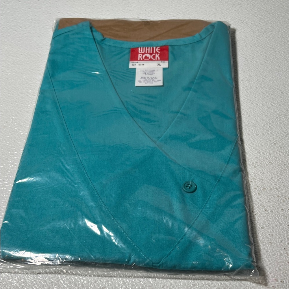 New White Rock Teal V-Neck Scrub Top